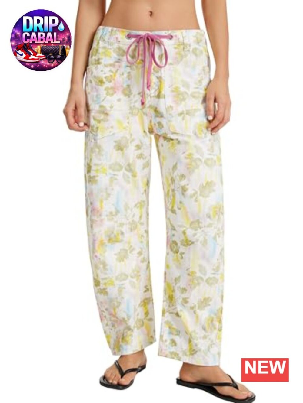 Womens Floral Print Baggy Barrel Jeans Y2K Mid Rise Wide Leg Cotton Denim Pants